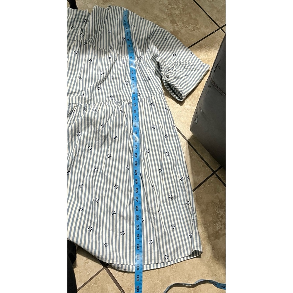 Madewell v-neck tiered mini dress coastal blue - Picture 6 of 8